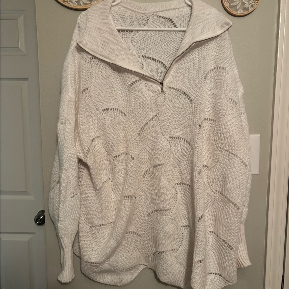 Cozy White Knit Sweater